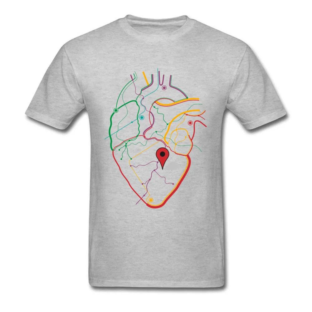 Prevailing You Are Here Leisure T Shirt Crewneck Cotton Fabric Man Tops Shirts Short Sleeve Summer Fall Leisure Sweatshirts You Are Here grey