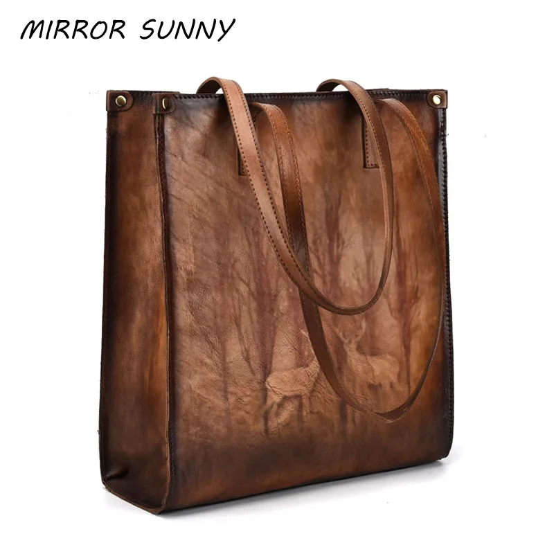 2021 Vintage Genuine Cowhide Leather Tote Bag Female Single Shoulder Bag Women Handbag Casual Shopping & Travel Bag Handle Pack
2021 Vintage Genuine Cowhide Leather Tote Bag Female Single Shoulder Bag Women Handbag Casual Shopping & Travel Bag Handle Pack