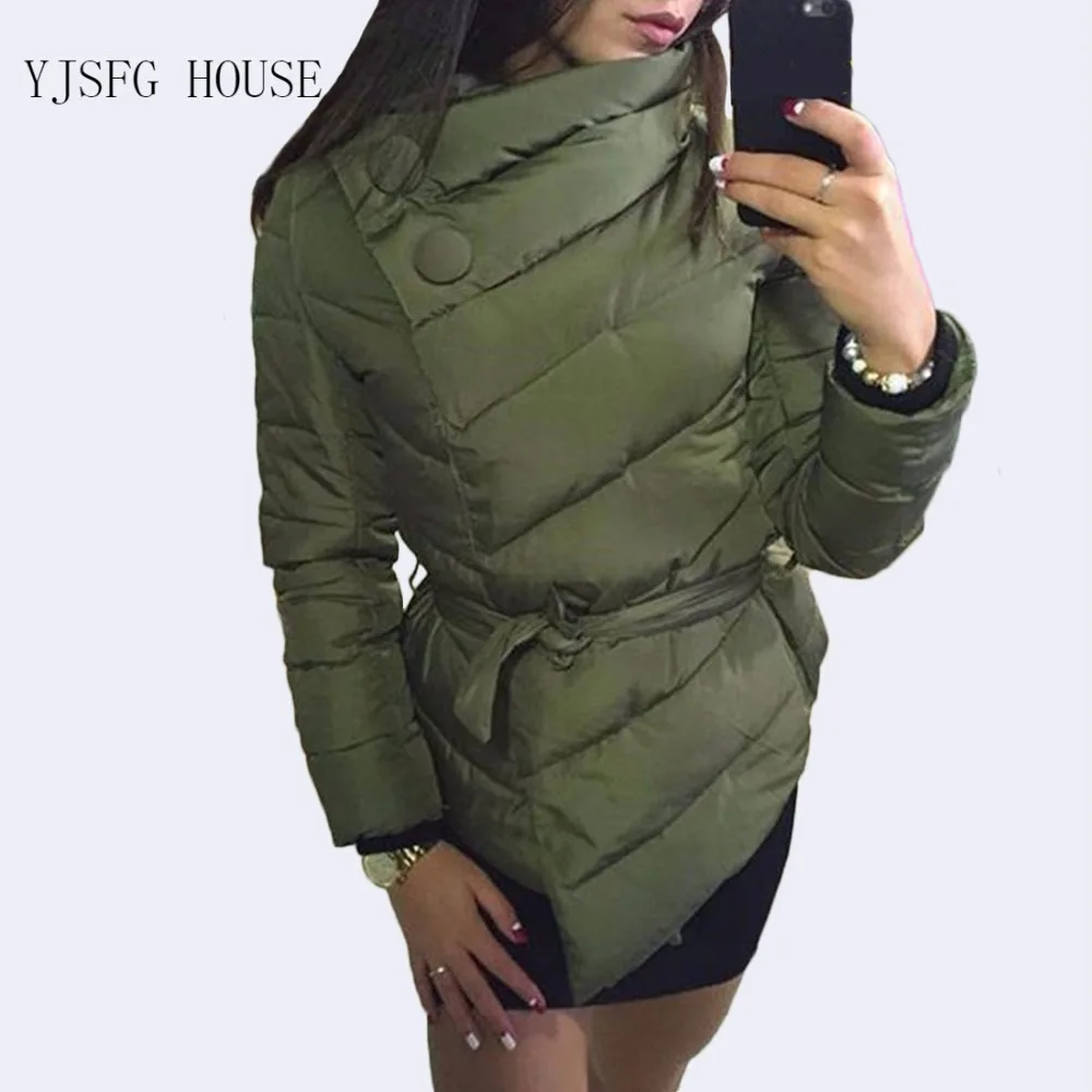 2019 New Coat High Neck Sashes Button Coats Warm Sashes Quilted Jacket Winter Single Breasted Women'S Casual Short Down Parka
2019 New Coat High Neck Sashes Button Coats Warm Sashes Quilted Jacket Winter Single Breasted Women'S Casual Short Down Parka