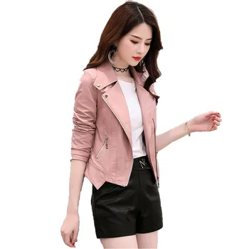 Faux leather coat spring and autumn new Korean version black pink Slim pu coat long sleeve lapel fashion Faux leather coat JD410
Faux leather coat spring and autumn new Korean version black pink Slim pu coat long sleeve lapel fashion Faux leather coat JD410