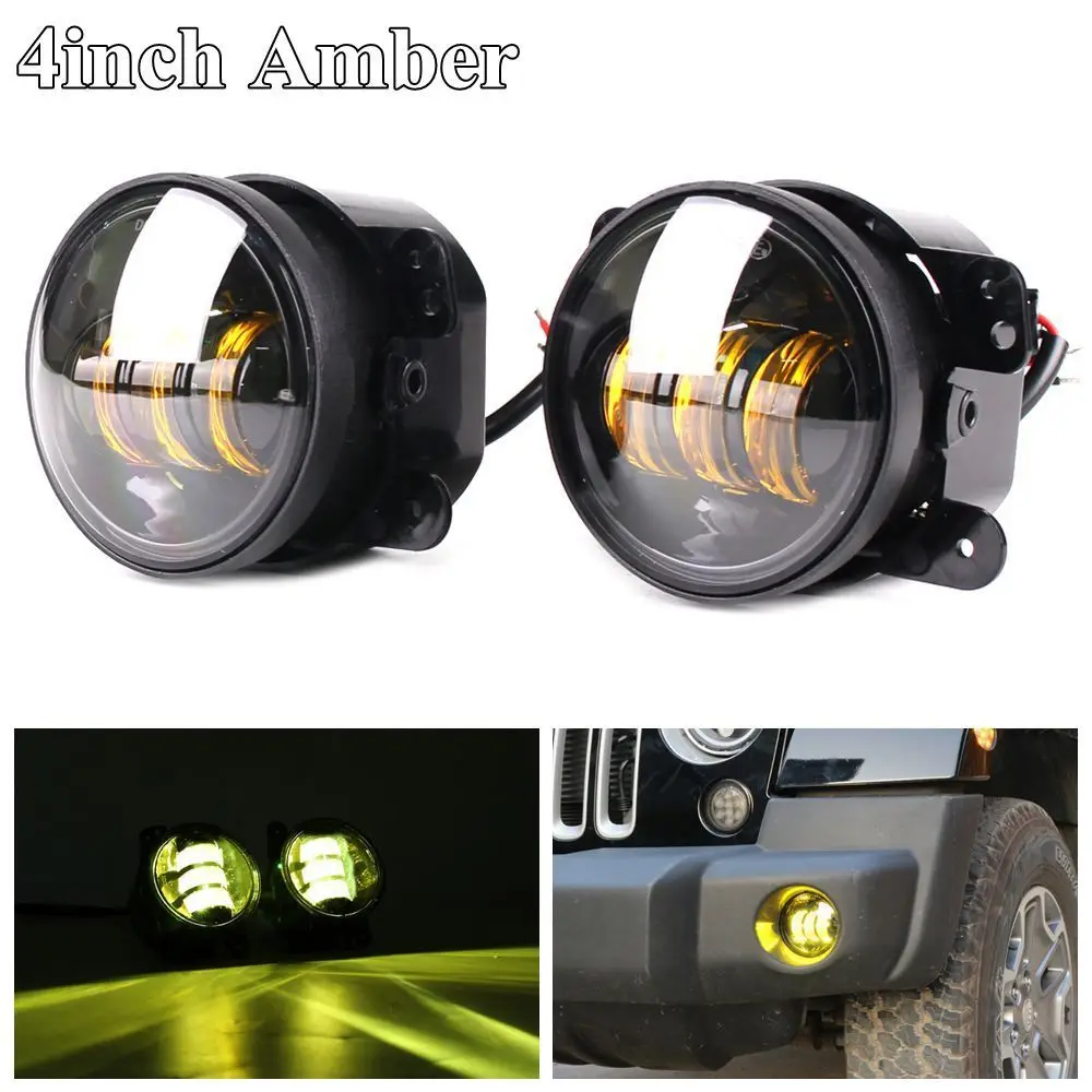 Pair 4 Inch Amber (Yellow) LED Foglights Auto 30W Headlight Driving Offroad Lamp For 07-17 Jeep Wrangler JK Rubicon Sahara
Pair 4 Inch Amber (Yellow) LED Foglights Auto 30W Headlight Driving Offroad Lamp For 07-17 Jeep Wrangler JK Rubicon Sahara