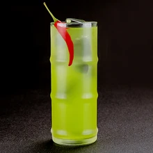 O Envio gratuito de 475ml de Vidro Forma de Bambu Collins Copos de Suco(China)