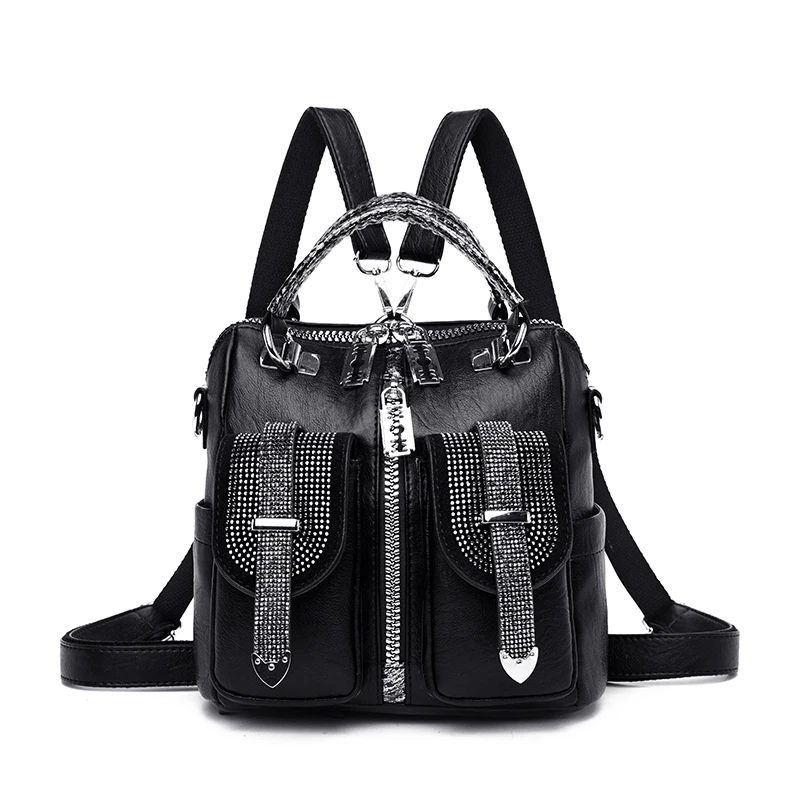 Simple Style Backpack Women Leather Backpacks For Teenage Girls School Bags Fashion Vintage Solid Black Shoulder Bag Youth XA568
Simple Style Backpack Women Leather Backpacks For Teenage Girls School Bags Fashion Vintage Solid Black Shoulder Bag Youth XA568