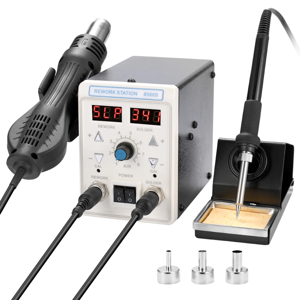 2 in 1 Multifunctional Hot Air Machine Soldering Iron Dual Display Rework Soldering Station Welding Set
2 in 1 Multifunctional Hot Air Machine Soldering Iron Dual Display Rework Soldering Station Welding Set