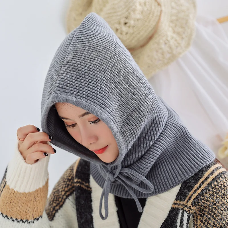 Multi-functional knitted cashmere hat neck collar set Winter hooded earmuffs warm thicken beanie scarf head wear accessory 
Multi-functional knitted cashmere hat neck collar set Winter hooded earmuffs warm thicken beanie scarf head wear accessory