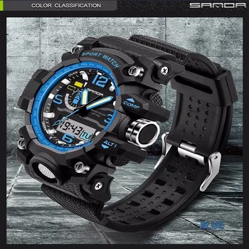 2018 new product recommended Sanda 715 brand outdoor sports fashion digital quartz double display men's Watch
2018 new product recommended Sanda 715 brand outdoor sports fashion digital quartz double display men's Watch
