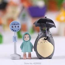 Estúdio ghibli meu vizinho totoro guarda-chuva conjunto modelo pvc figuras de ação mei bonecas gnome terrário estatuetas mini decoração do jardim(China)