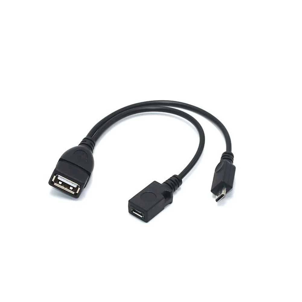 

2 In 1 OTG Micro USB Host Power Y Splitter USB Adapter to Micro 5 Pin Male Female Cable Card Reader Connect Cable YE-Hot