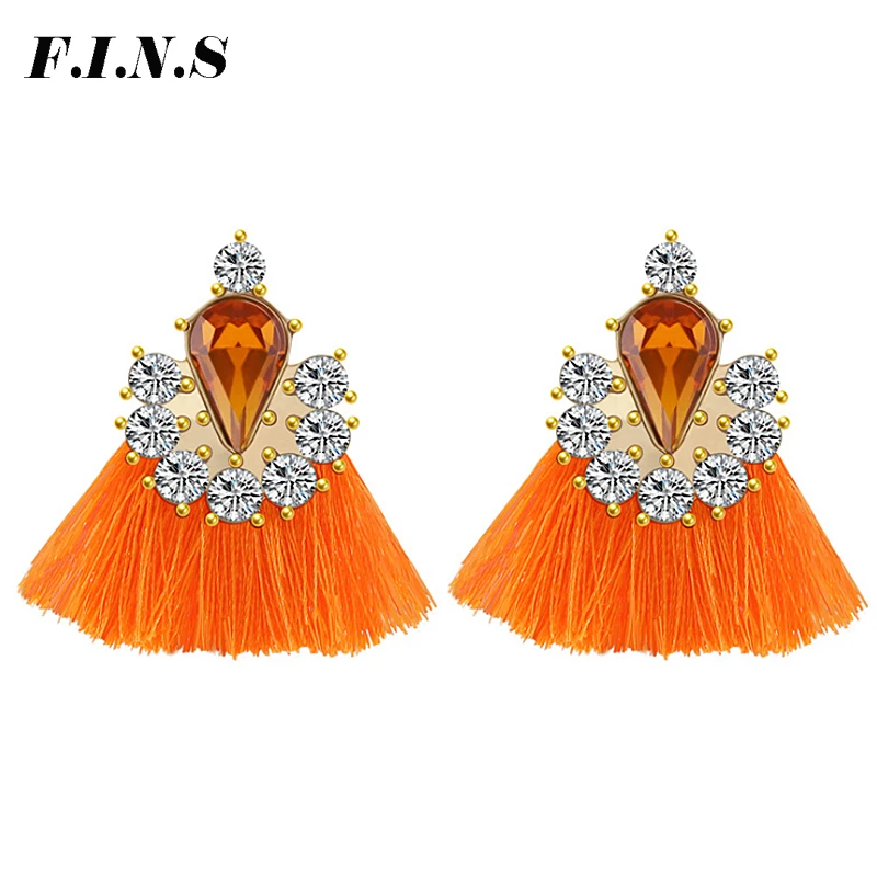 F.I.N.S Bohemian Handmade Statement Bright Orange Tassel Earrings for Women Vintage Drop Earrings Korean Fringe Crystal Jewelry
F.I.N.S Bohemian Handmade Statement Bright Orange Tassel Earrings for Women Vintage Drop Earrings Korean Fringe Crystal Jewelry