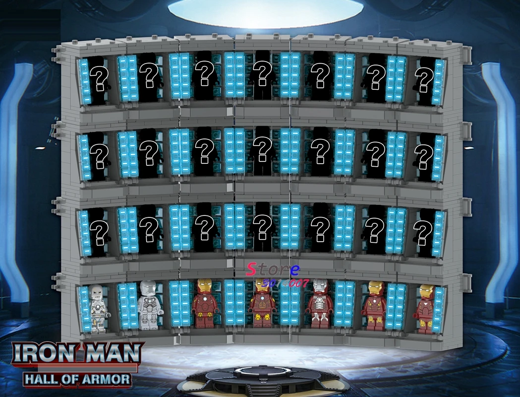 Single Super Hero Iron Man Hall of Armor Marvel Avengers IronMan War Machine MK50 MK42 MK5 MK7 MK41 MK46 building blocks Kid Toy
Single Super Hero Iron Man Hall of Armor Marvel Avengers IronMan War Machine MK50 MK42 MK5 MK7 MK41 MK46 building blocks Kid Toy