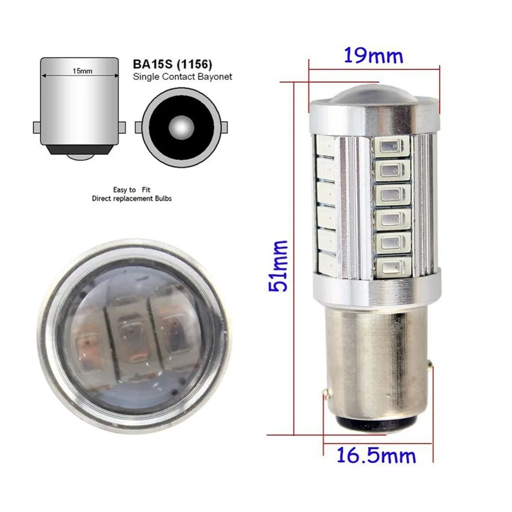 2pcs Car Tail Turn Brake Car Styling New Auto Reverse Signal Bulb Lamp Daytime Running Light 1156 BAY15S LED 5730 5630 LED 33SMD
2pcs Car Tail Turn Brake Car Styling New Auto Reverse Signal Bulb Lamp Daytime Running Light 1156 BAY15S LED 5730 5630 LED 33SMD