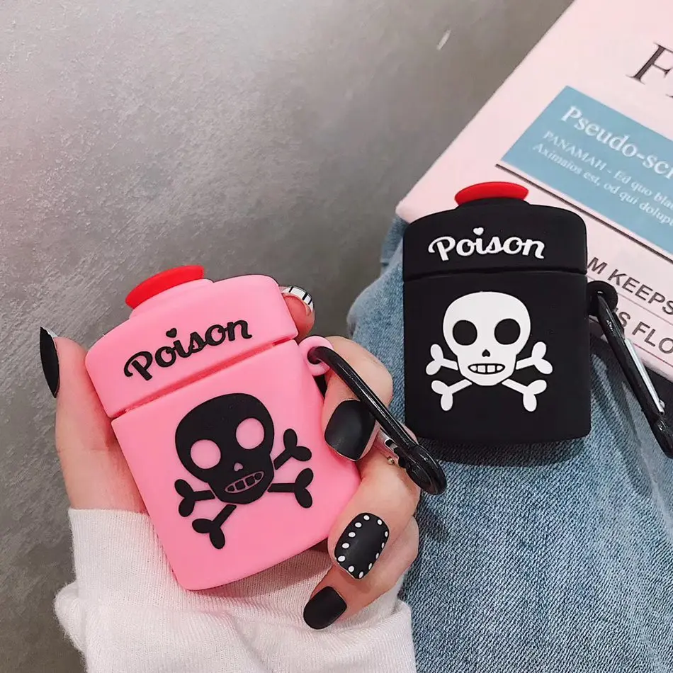 For AirPods 1/2 Case Fashion Gothic Skull Perfume Earphone Case For Apple Airpods 2 Soft Protect Cover with Carabine Hook
For AirPods 1/2 Case Fashion Gothic Skull Perfume Earphone Case For Apple Airpods 2 Soft Protect Cover with Carabine Hook