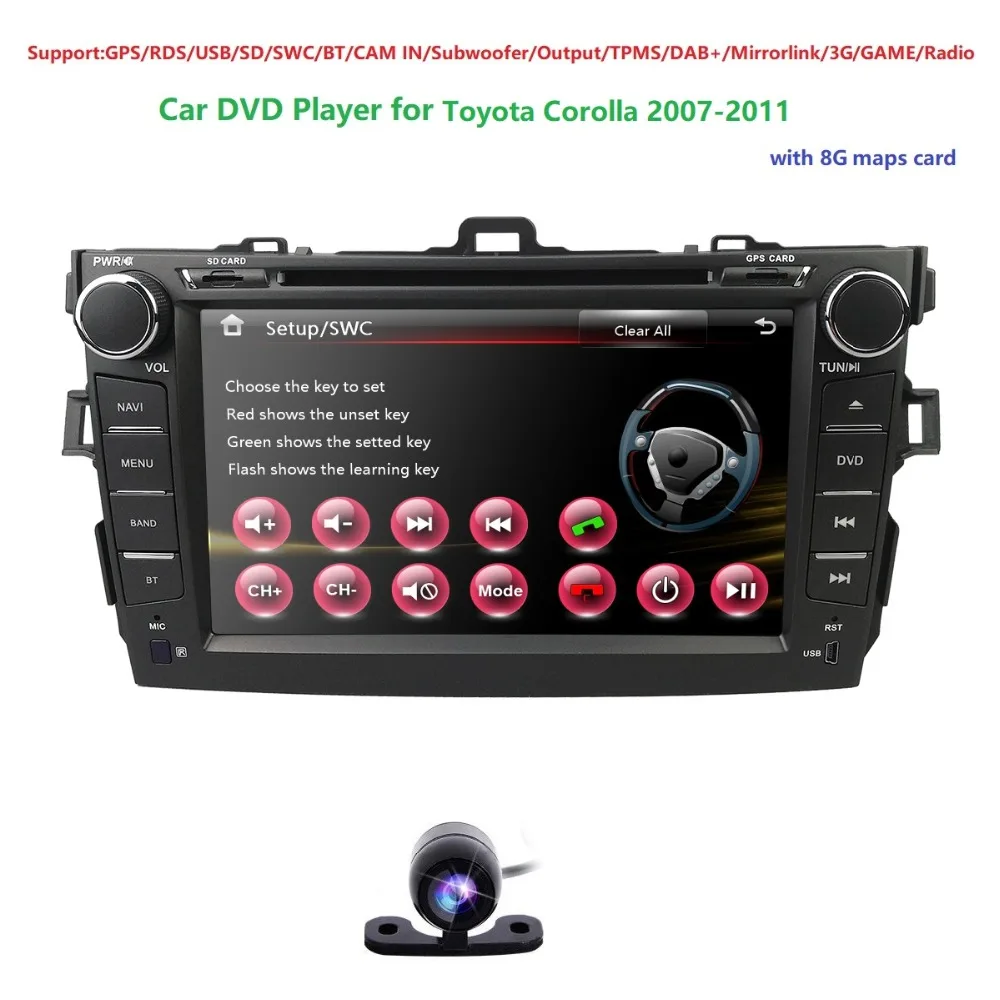 8" Touch Screen Stereo Radio Car CD DVD Player GPS Navigation for Toyota Corolla 2007-2011 Car Auto Audio TPMS DVBT DVR RDS DAB+
8" Touch Screen Stereo Radio Car CD DVD Player GPS Navigation for Toyota Corolla 2007-2011 Car Auto Audio TPMS DVBT DVR RDS DAB+