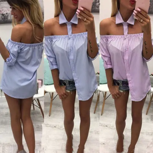 New 2017 Sexy Womens Ladies Off Shoulder Sleeve Shirt Loose Casual Blouse Tops Shirt
New 2017 Sexy Womens Ladies Off Shoulder Sleeve Shirt Loose Casual Blouse Tops Shirt