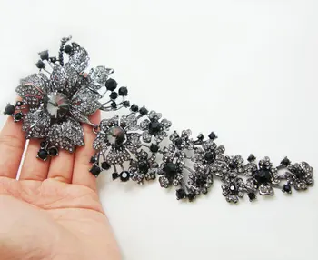 Vintage 7.87" Long Flower Leaf Brooch Pin Black Rhinestone Crystal Party Jewelry
Vintage 7.87" Long Flower Leaf Brooch Pin Black Rhinestone Crystal Party Jewelry