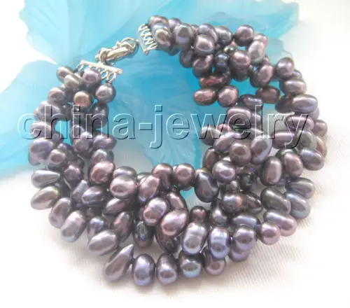 FREE SHIPPING HOT sell new Style >>>> Beautiful natural black 8" 5row 7-8mm freshwater pearl bracelet
FREE SHIPPING HOT sell new Style >>>> Beautiful natural black 8" 5row 7-8mm freshwater pearl bracelet