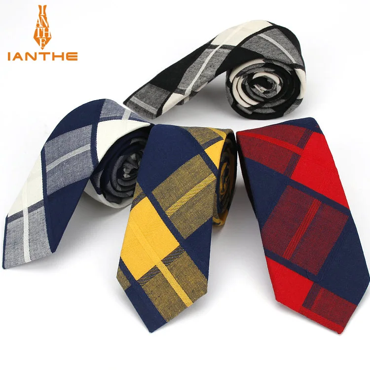 

Ianthe 6.5cm Men's Suit Tie Classic Men Plaid Necktie Formal Business Bowknots Ties Male Cotton Skinny Slim Narrow Ties Cravat