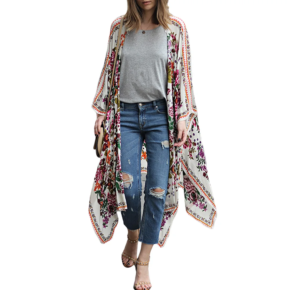 New Women Chiffon Cover Up Cardigan Floral Print Asymmetric Swimming Loose Outerwear Beachwear Bikini Cover Up White
New Women Chiffon Cover Up Cardigan Floral Print Asymmetric Swimming Loose Outerwear Beachwear Bikini Cover Up White