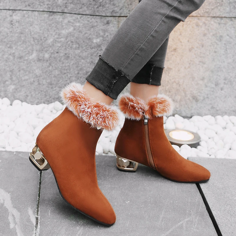 S.Romance Women Ankle Boots Woman Winter Shoes Size 34-43 Faux Fur Med Square Heels Zip High Quality Flock 2018 New SB369
S.Romance Women Ankle Boots Woman Winter Shoes Size 34-43 Faux Fur Med Square Heels Zip High Quality Flock 2018 New SB369