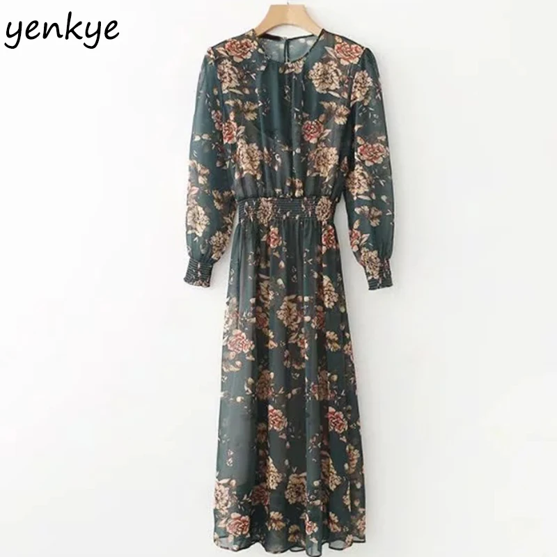 Spring Women Vintage Floral Printed Midi Dress Casual Long Sleeve O Neck Elastic Waist 2pcs Summer Dresses vestidos mujer
Spring Women Vintage Floral Printed Midi Dress Casual Long Sleeve O Neck Elastic Waist 2pcs Summer Dresses vestidos mujer