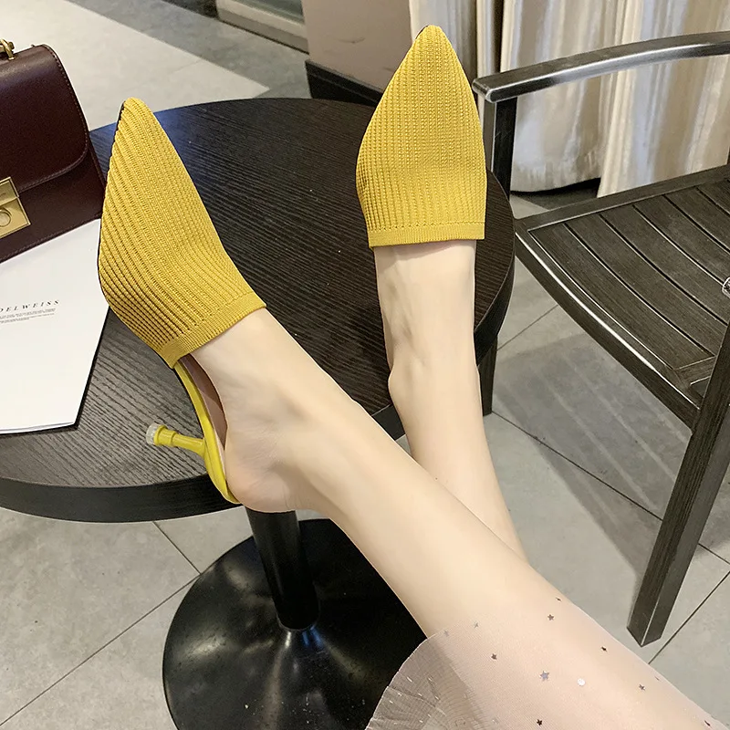 Spring Summer Women Slippers Pumps Shoes Woman Mules Shoes Pointed Toe Ladies Heeled Half Slippers Outside Slides 7cm B11-33
Spring Summer Women Slippers Pumps Shoes Woman Mules Shoes Pointed Toe Ladies Heeled Half Slippers Outside Slides 7cm B11-33