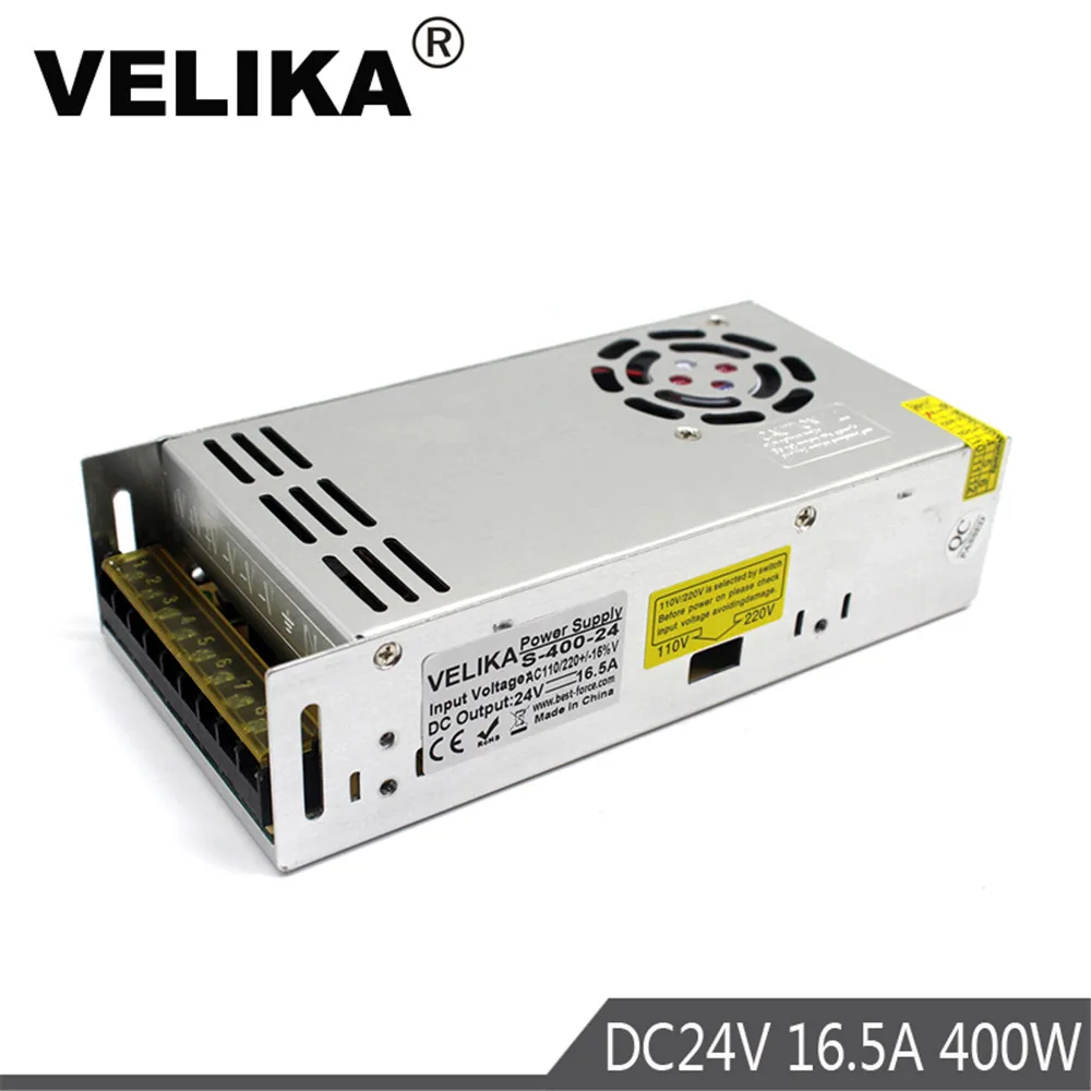 Single Output Switching power supply 400W 24V 16.5A Led Driver Transformers 110V 220V AC to DC24V SMPS For Printer Lighting CCTV
Single Output Switching power supply 400W 24V 16.5A Led Driver Transformers 110V 220V AC to DC24V SMPS For Printer Lighting CCTV