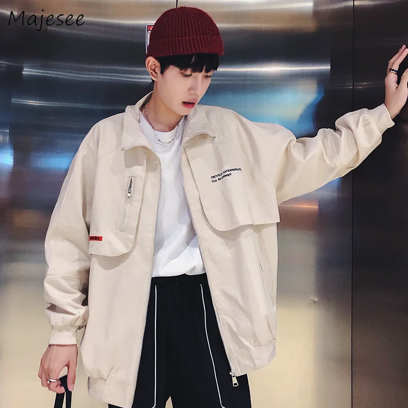 Jackets Men Turn-down Collar Pockets Leisure Simple All-match Korean Style Jacket Mens Ulzzang Students Daily Hip Hop Overcoats
Jackets Men Turn-down Collar Pockets Leisure Simple All-match Korean Style Jacket Mens Ulzzang Students Daily Hip Hop Overcoats