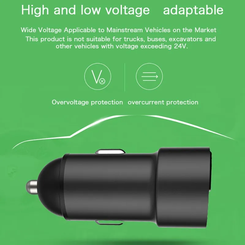 

Safety 3.6A Dual USB Ports Car Charger Mini Compact Universal Fast Charging Car Adapter For samsung iphone xiaomi huawei