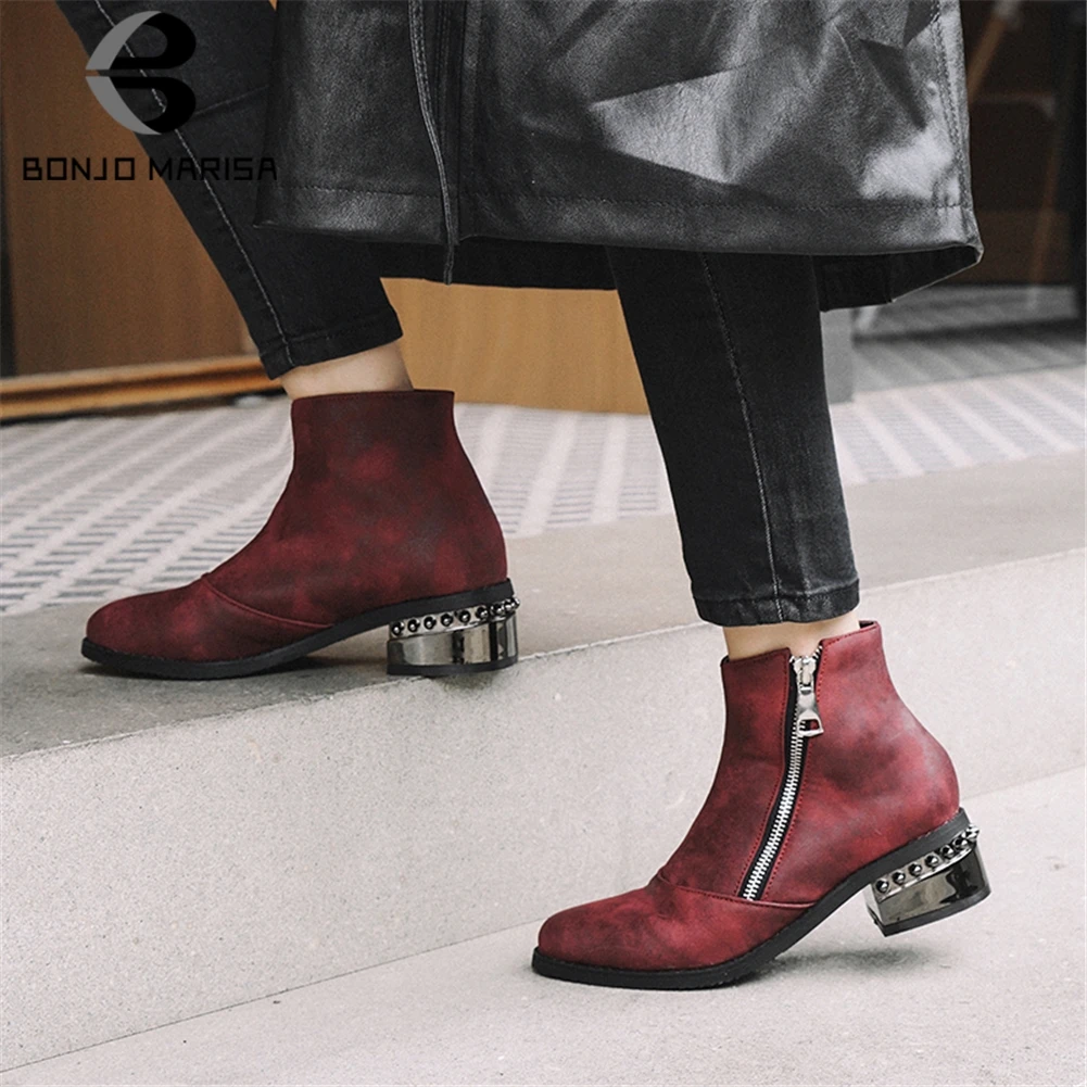 BONJOMARISA Plus Size 32-48 Retro Women Ankle Boots 2019 Med Heels Dirty Booties Women Winter Warm Add Fur Shoes Woman 
BONJOMARISA Plus Size 32-48 Retro Women Ankle Boots 2019 Med Heels Dirty Booties Women Winter Warm Add Fur Shoes Woman