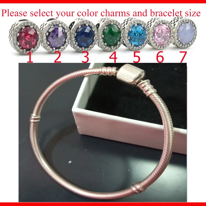 100% authentic 925 Sterling Silver with 7 style color charms snake chain european charm bracelet for Women Jewelry
100% authentic 925 Sterling Silver with 7 style color charms snake chain european charm bracelet for Women Jewelry
