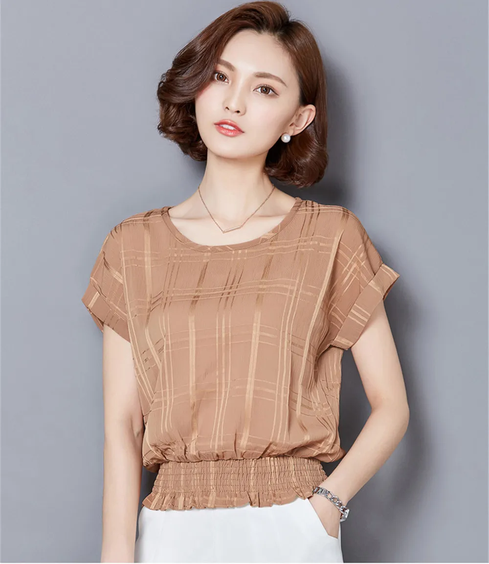 White High Waist All Match Blouse shirt For Women 2018 Summer Short Batwing Sleeve Loose Women Blouse Top Linen O-neck Blusas (17)