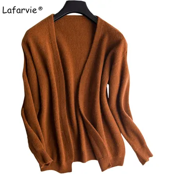 Lafarvie Autumn Winter V-neck Knitted Sweater Cardigan Women Long Sleeve Loose Thick Comfortable Fashion Knitted Sweater Jumper
Lafarvie Autumn Winter V-neck Knitted Sweater Cardigan Women Long Sleeve Loose Thick Comfortable Fashion Knitted Sweater Jumper