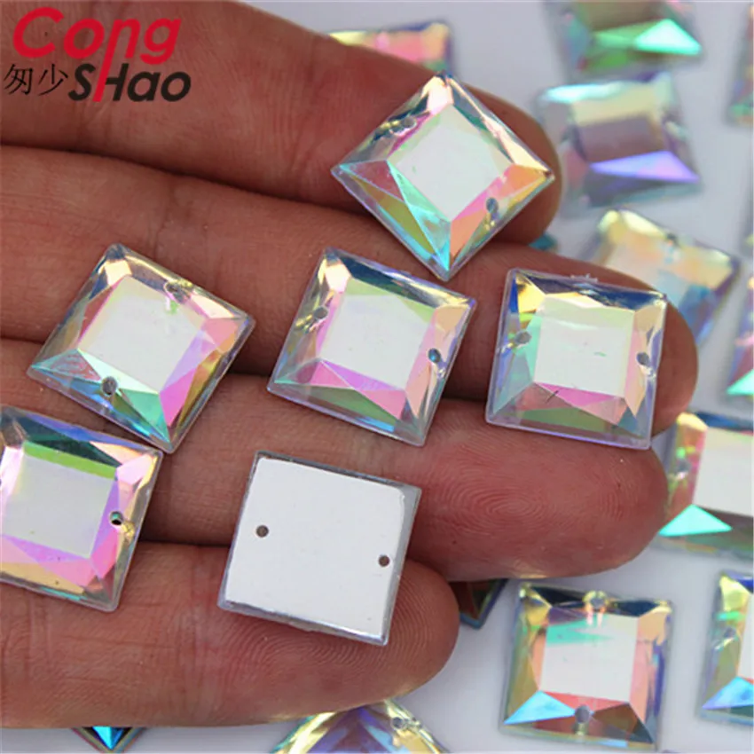 Cong Shao 10mm Clear AB Crystals Acrylic Square Rhinestone stones flatback sewing 2 Hole DIY Clothes Decoration YB699
Cong Shao 10mm Clear AB Crystals Acrylic Square Rhinestone stones flatback sewing 2 Hole DIY Clothes Decoration YB699
