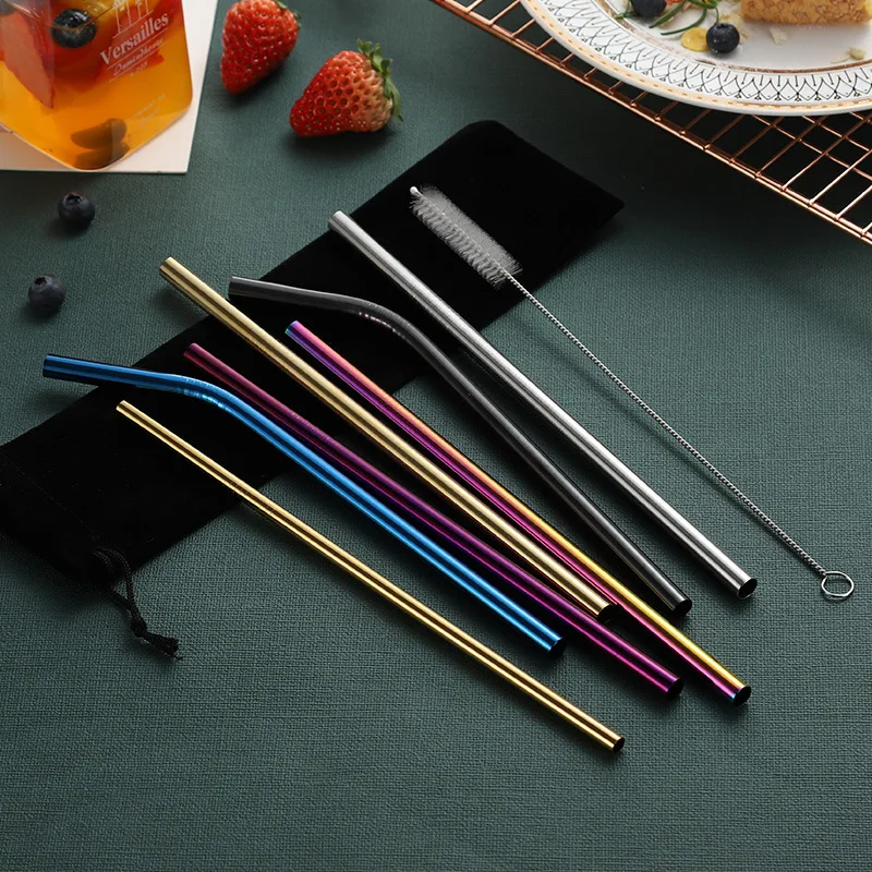 Reusable Metal Drinking Straws 304 Stainless Steel Sturdy Bent Straight Drinks Straw with Cleaning Brush Bar Party Accessory
Reusable Metal Drinking Straws 304 Stainless Steel Sturdy Bent Straight Drinks Straw with Cleaning Brush Bar Party Accessory