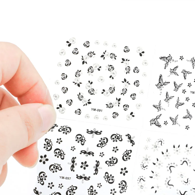 30pcs/Set Black/ White 3D Nail Stickers Flower Butterfly Design 3D Nail Decoration Decals For Nail Sticker Accessory Tool NTL-08
30pcs/Set Black/ White 3D Nail Stickers Flower Butterfly Design 3D Nail Decoration Decals For Nail Sticker Accessory Tool NTL-08