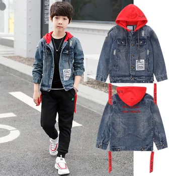 Boy's denim coat is a big version of children's hooded hooded jacket 4-15 years old
Boy's denim coat is a big version of children's hooded hooded jacket 4-15 years old