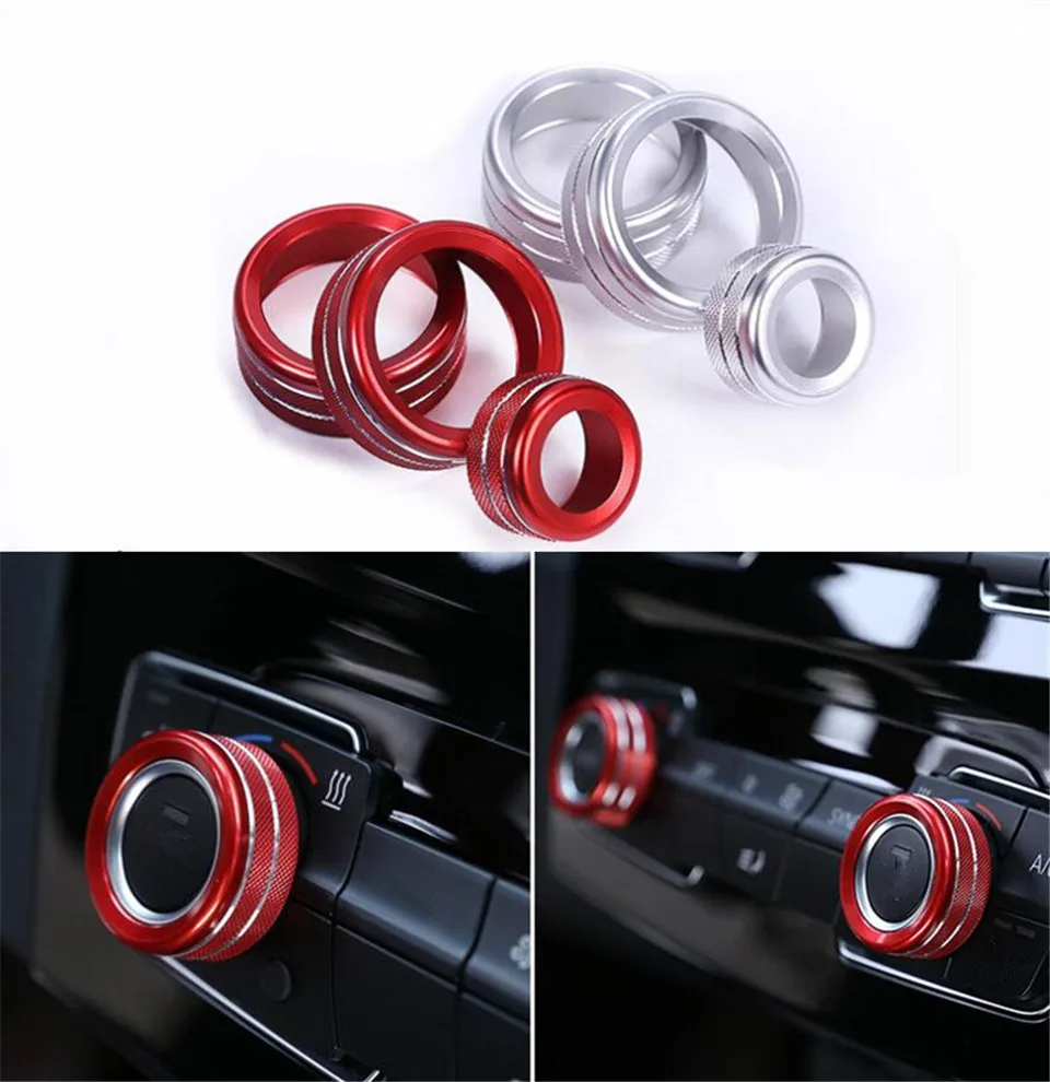 3pcs/set Red & Silver Air Condition Adjust Control Button Switch Knob Trim Cover Ring For BMW X1 F48 2016
3pcs/set Red & Silver Air Condition Adjust Control Button Switch Knob Trim Cover Ring For BMW X1 F48 2016