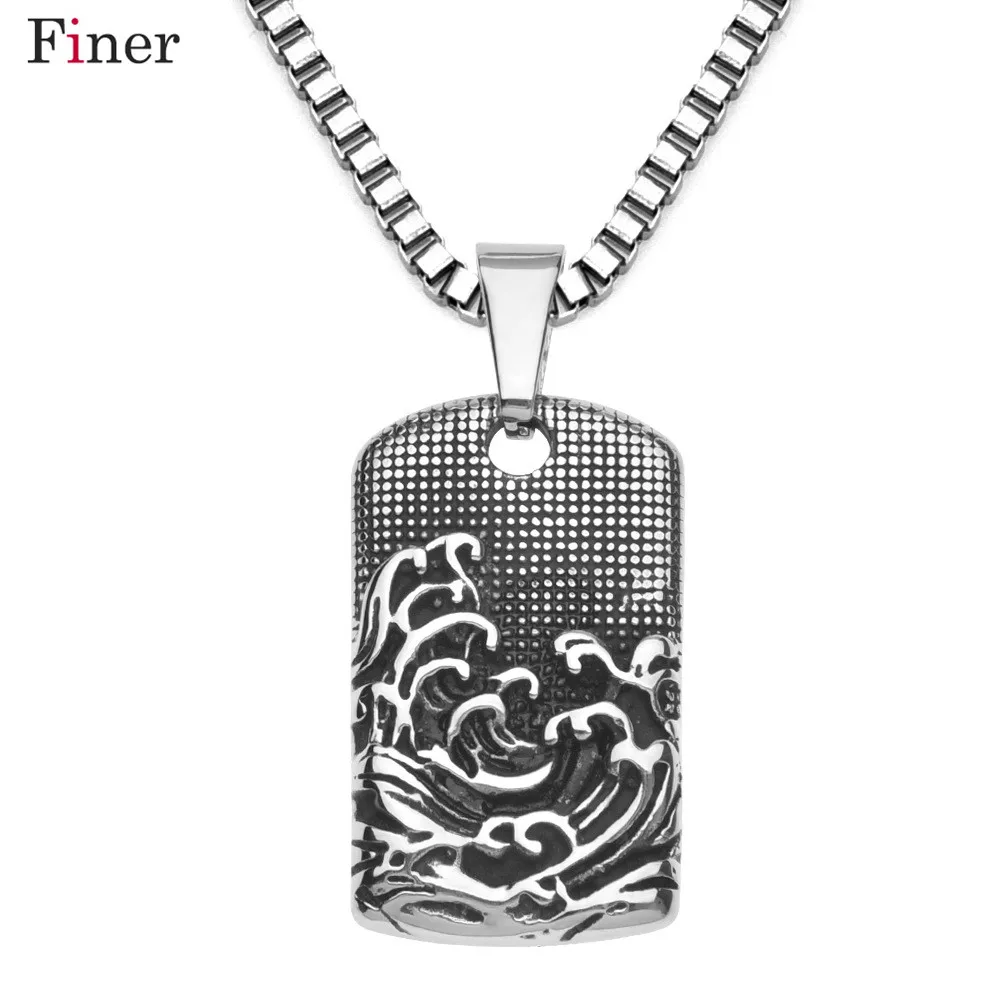 Punk Style Tattoo Long Chain Square Sea Wave Pendant Necklace Stainless Steel Necklace Charm Men Cool Punk Rock Jewelry
Punk Style Tattoo Long Chain Square Sea Wave Pendant Necklace Stainless Steel Necklace Charm Men Cool Punk Rock Jewelry