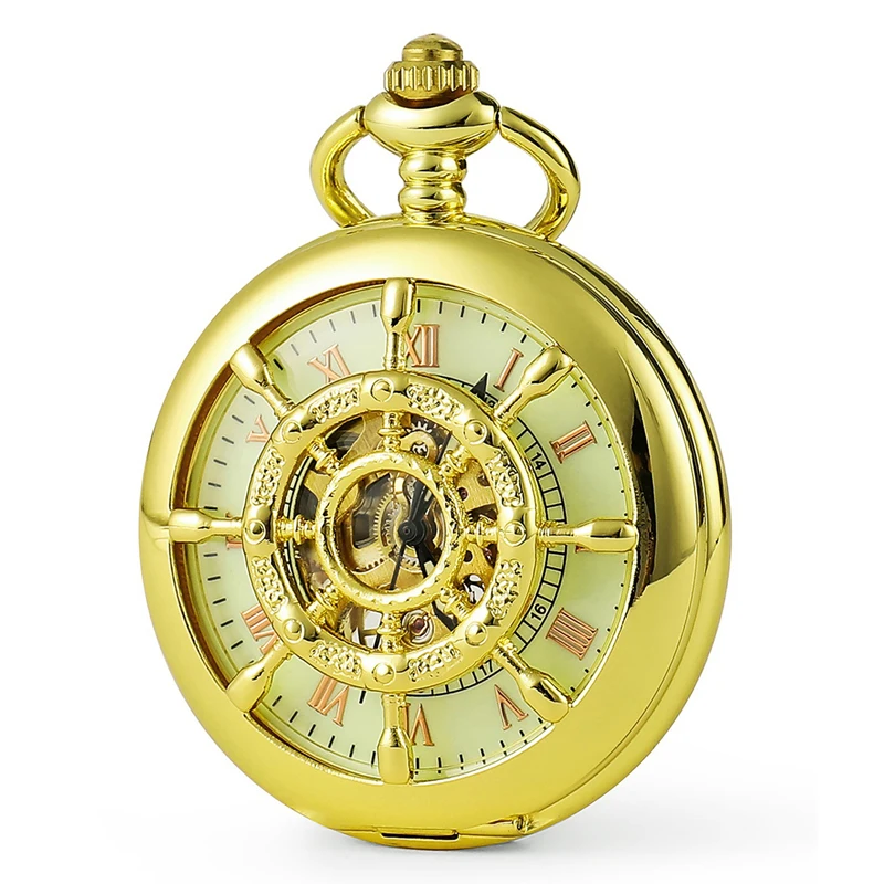 2019 Mens Fashion Shine Gold Nautical Pattern Hollow Mechanical Pocket Watch Men Gift Watch C450
2019 Mens Fashion Shine Gold Nautical Pattern Hollow Mechanical Pocket Watch Men Gift Watch C450
