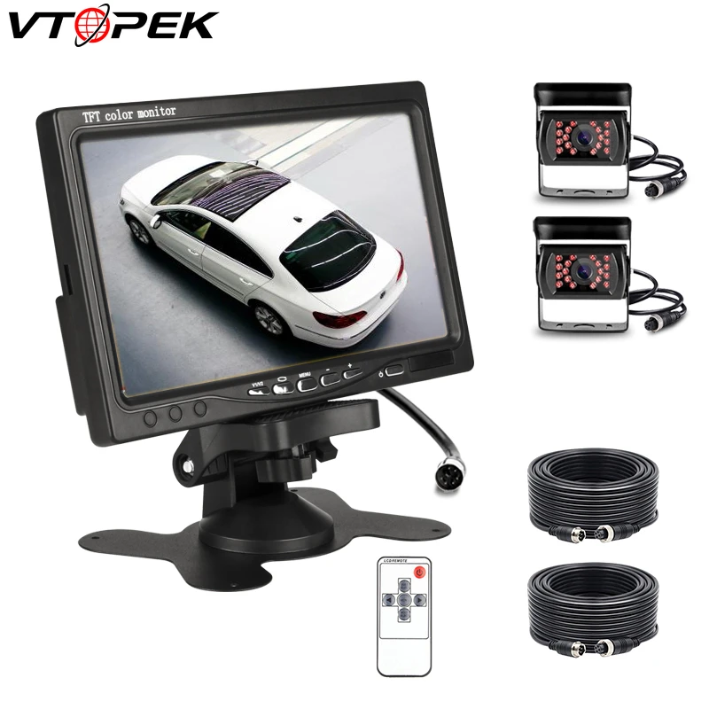 Vtopek 7" Car Monitor Truck Cameras Parking Rear View Camera Easy installation Remote Control 12-24V with Aviation head Trailers
Vtopek 7" Car Monitor Truck Cameras Parking Rear View Camera Easy installation Remote Control 12-24V with Aviation head Trailers