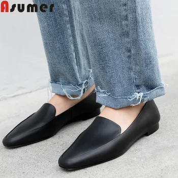 ASUMER 2020 new shoes woman square toe shallow genuine leather shoes women Casual flats women slip on boat shoes women
ASUMER 2020 new shoes woman square toe shallow genuine leather shoes women Casual flats women slip on boat shoes women