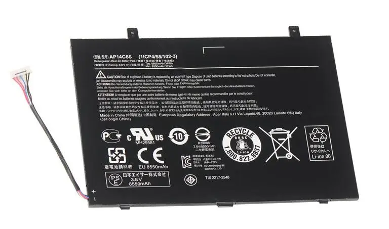 

New Genuine Battery for Acer Switch 11 SW5-111 Switch Pro 11 (SW5-111P) AP14C8S (1ICP4/58/102-3) KT.0030G.005 3.8V 34WH