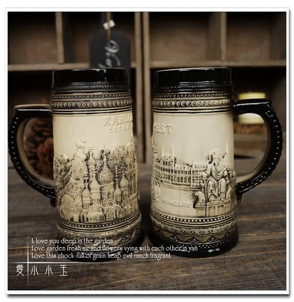 Europe Style Ceramic German Beer Mug Karlovy Vary City Hand Painted Mugs Embossed Pattern 2 Style For Choice 15*10*19cm
Europe Style Ceramic German Beer Mug Karlovy Vary City Hand Painted Mugs Embossed Pattern 2 Style For Choice 15*10*19cm