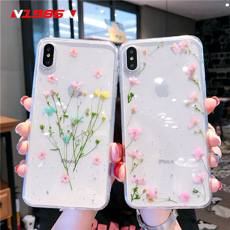N1986N Phone Case For iPhone 6 6s 7 8 Plus X XR XS Max Fashion Real Flower Daisy Leaf Glitter Bling Clear Soft TPU For iPhone X
N1986N Phone Case For iPhone 6 6s 7 8 Plus X XR XS Max Fashion Real Flower Daisy Leaf Glitter Bling Clear Soft TPU For iPhone X