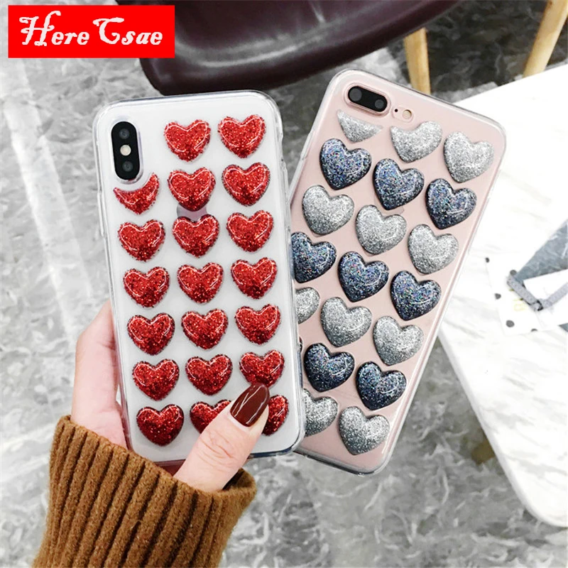 Fashion Bling Glitter Heart Glue Silicon Body Case for iPhone X 8 7 6 6S Plus 5 5S Back Cover Loves Sequins Soft Silicone Cases
Fashion Bling Glitter Heart Glue Silicon Body Case for iPhone X 8 7 6 6S Plus 5 5S Back Cover Loves Sequins Soft Silicone Cases