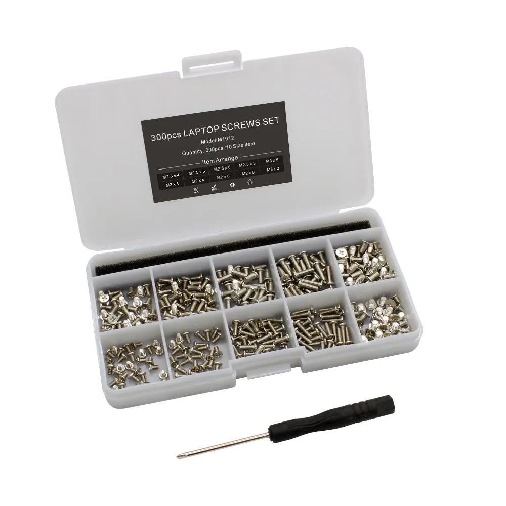 300pcs Laptop Notebook Screws Set For HP Dell Lenovo SAMSUNG ASUS Acer Laptop Silver
300pcs Laptop Notebook Screws Set For HP Dell Lenovo SAMSUNG ASUS Acer Laptop Silver