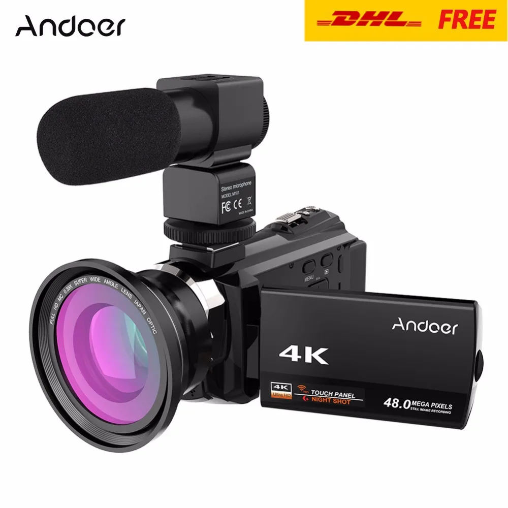 Andoer 4K 1080P 48MP WiFi Digital Video Camera Camcorder Recorder w/0.39X Wide Angle Macro Lens Microphone Novatek 96660 Chip
Andoer 4K 1080P 48MP WiFi Digital Video Camera Camcorder Recorder w/0.39X Wide Angle Macro Lens Microphone Novatek 96660 Chip