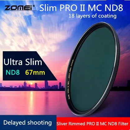 67mm Zomei Ultra Slim ND8 ND0.9 8X 3 Stop Exposure Sliver Rimmed Glass Neutral Density ND Filter for Canon Nikon Tamron lens
67mm Zomei Ultra Slim ND8 ND0.9 8X 3 Stop Exposure Sliver Rimmed Glass Neutral Density ND Filter for Canon Nikon Tamron lens