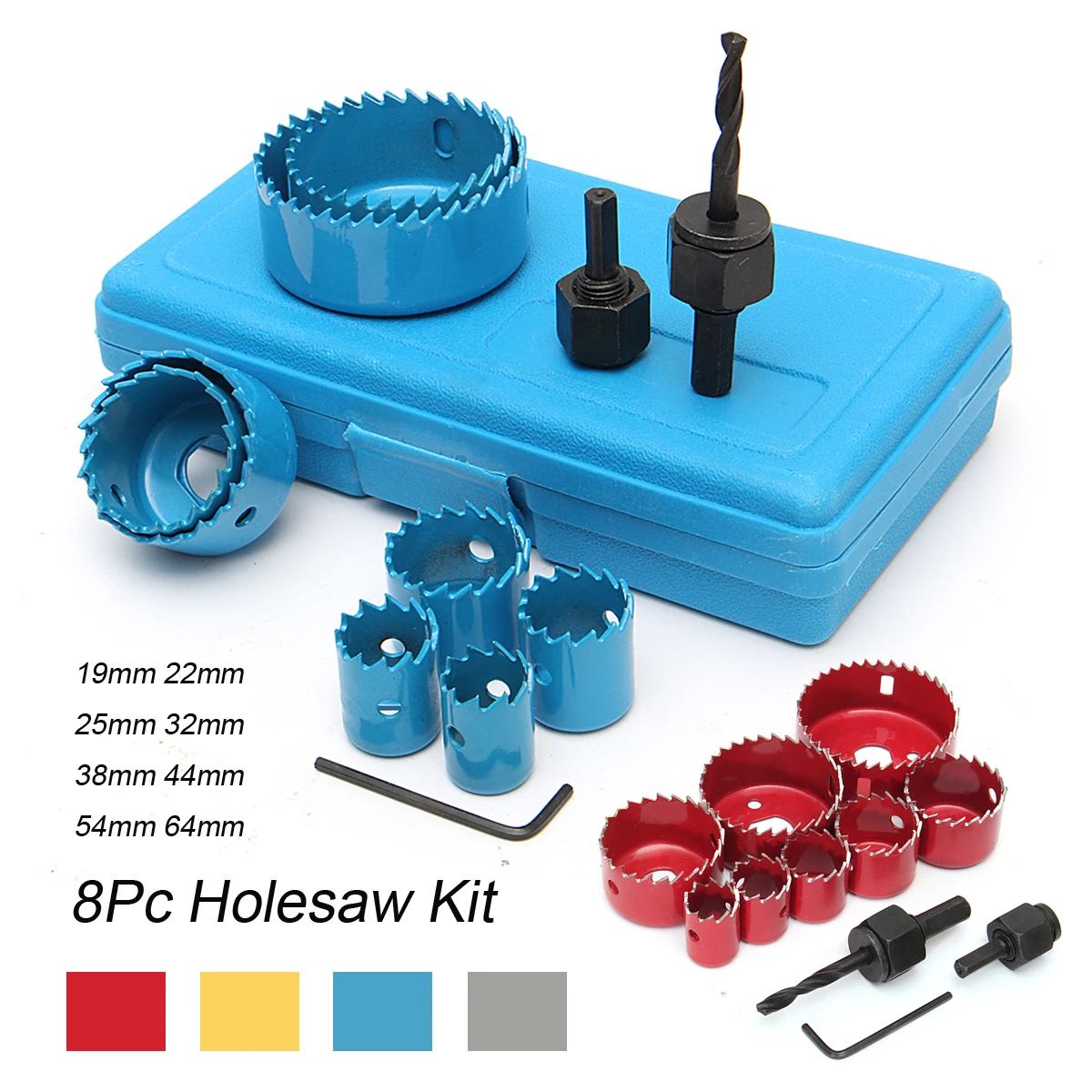 8PCS Steel Hole Saw Cutting Cutter Drill Bit Set Kit Plumber Kitchen Fitter Downlight Saw 19-64mm Holesaw Wood Sheet
8PCS Steel Hole Saw Cutting Cutter Drill Bit Set Kit Plumber Kitchen Fitter Downlight Saw 19-64mm Holesaw Wood Sheet
