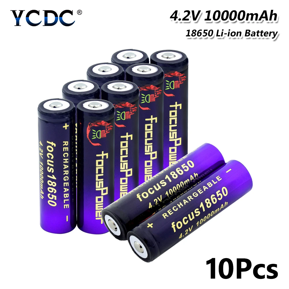 18650 Li-ion Battery 10000mAh 3.7V Rechargeable lithium continuous discharge dedicated electronic power For LED Flashlight Toy
18650 Li-ion Battery 10000mAh 3.7V Rechargeable lithium continuous discharge dedicated electronic power For LED Flashlight Toy